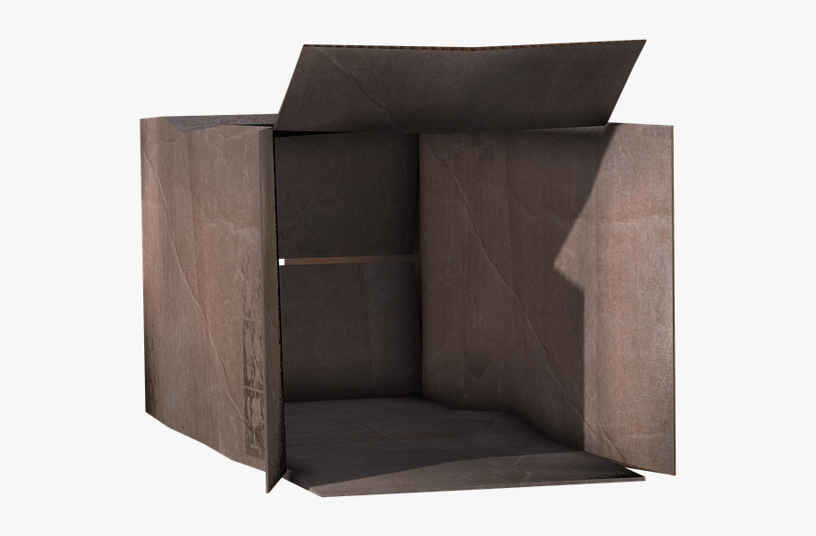 Cardboard Box Open Front View - Pudełko Otwarte Png, Transparent Clipart