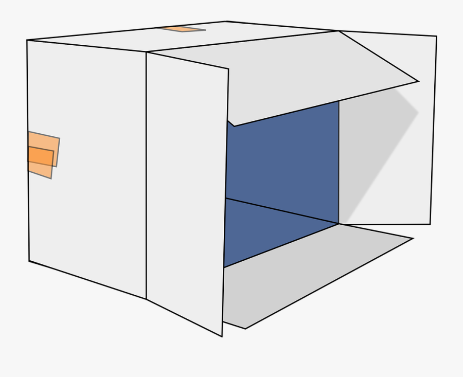 Cardboard Box, Open, Box, Cardboard, Empty, Package - Cardboard Box Tipped Over, Transparent Clipart