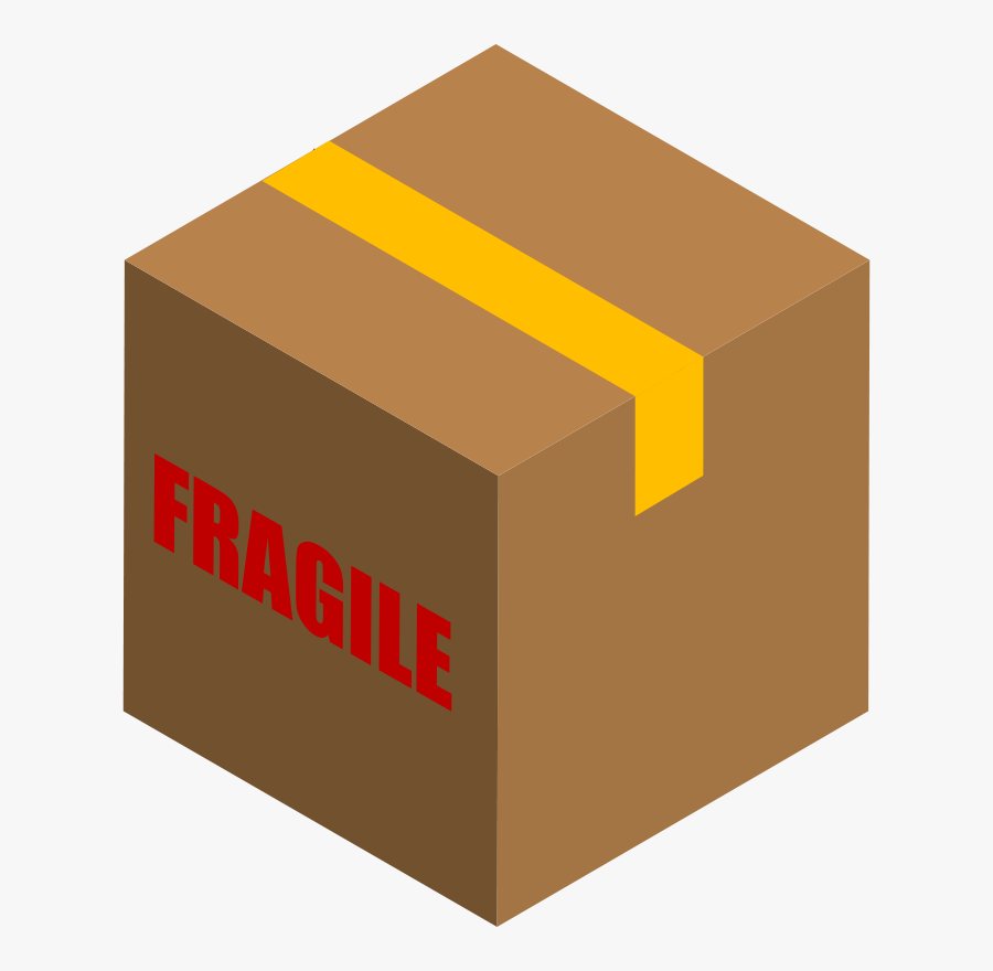 Transparent Package Delivery Clipart - Box That Says Fragile, Transparent Clipart