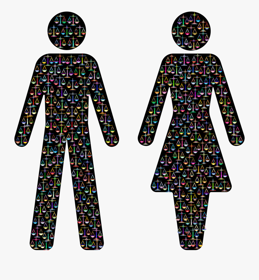 Prismatic Gender Equality Male And Female Figures 3 - Gender Equality Black And White, Transparent Clipart