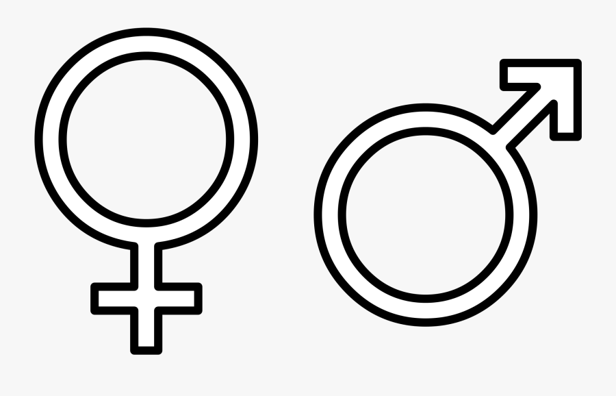 Clip Art Male And Female Symbol - Male Female Symbol White, Transparent Clipart
