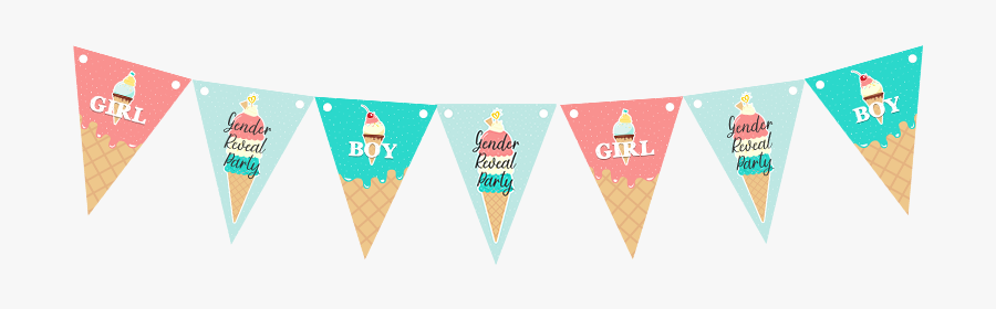 Retina Pennantbanner Desktop - What's The Scoop Gender Reveal Facebook Banner, Transparent Clipart