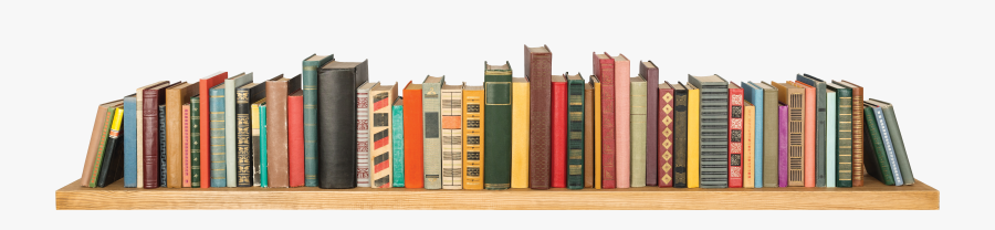 Literation - Books On Shelf Cutout, Transparent Clipart