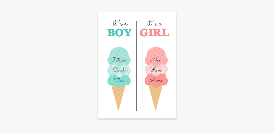 Retina Whatsthescoop Desktop - Gender Reveal Clipart Ice Cream, Transparent Clipart