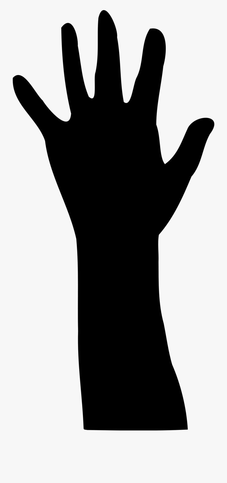 Silhouette Finger Line Clip Art - Mão Levantada Png, Transparent Clipart