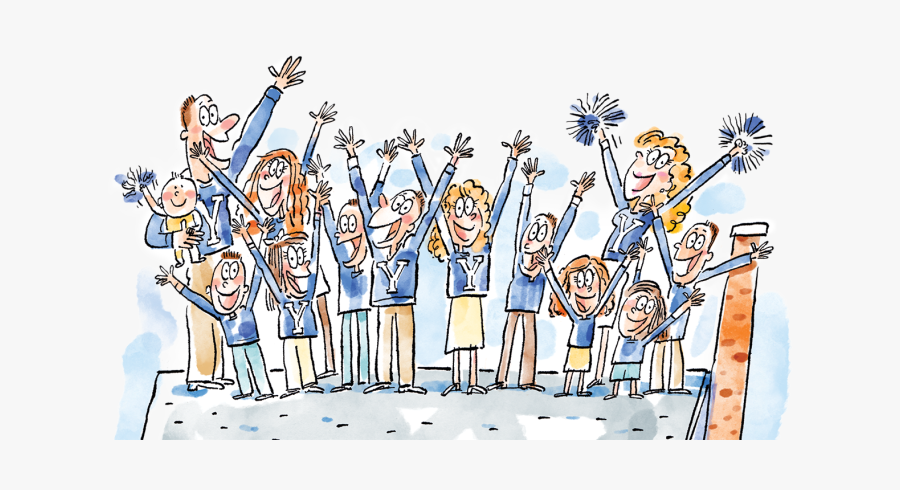 Transparent First Day Of Autumn Clipart - Cheering Family Cartoon, Transparent Clipart