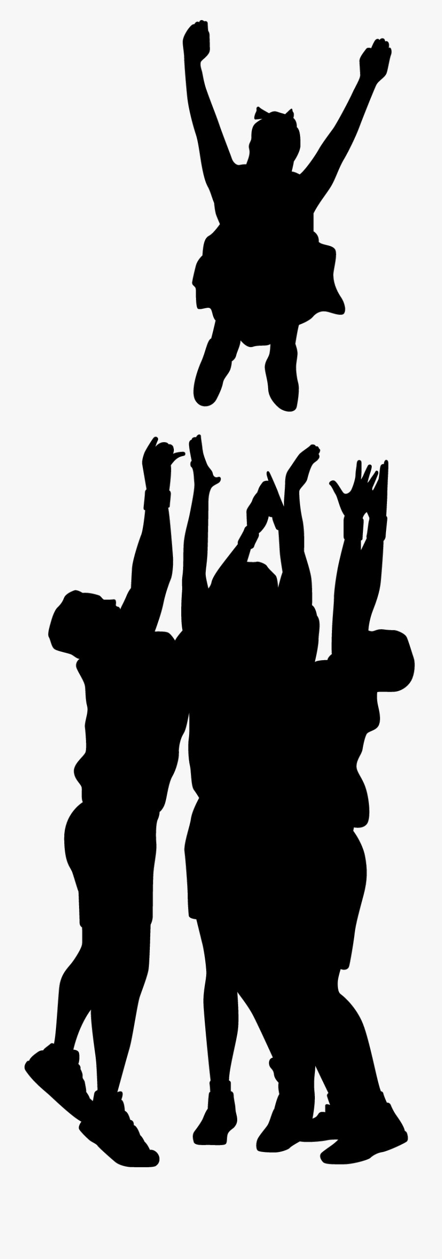 Clip Art Cheerleading Silhouette Images - Cheerleading Silhouettes, Transparent Clipart