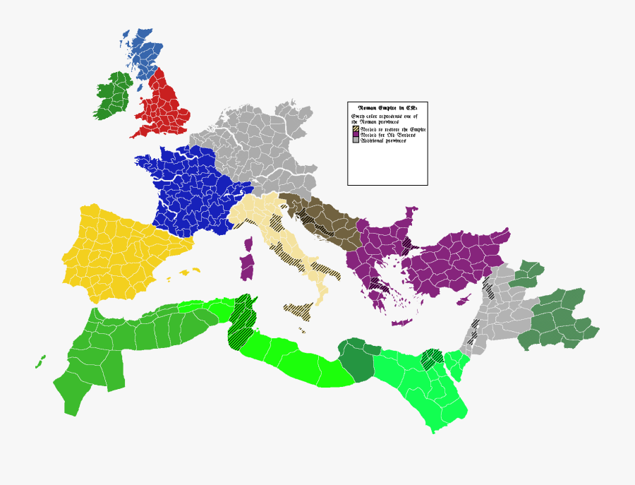 Clip Art Romans Empire - United States Of Europe Map, Transparent Clipart
