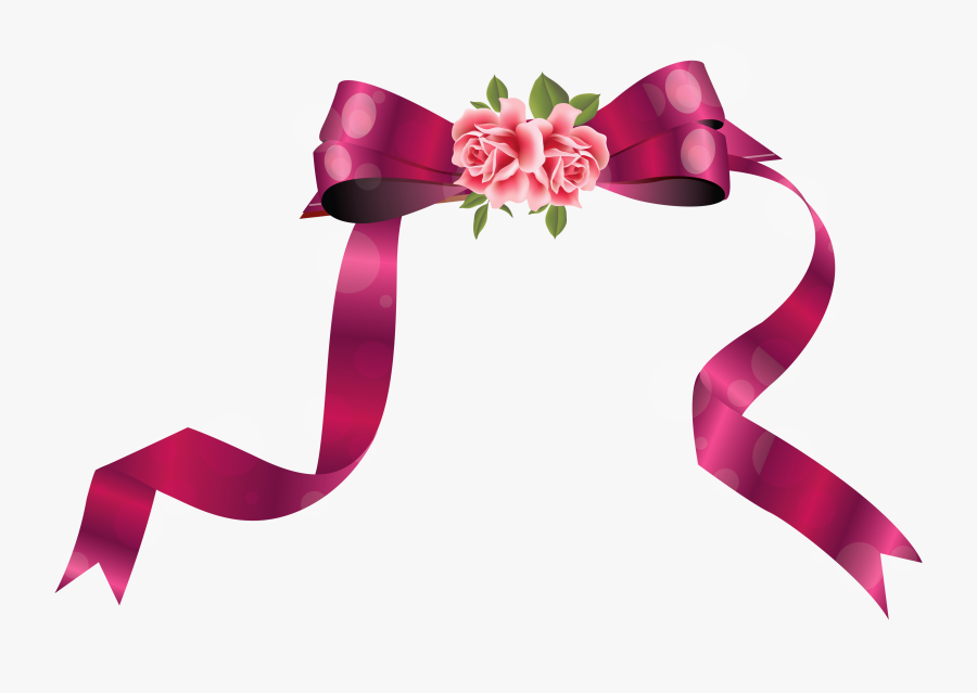 Decorative Ribbon With Roses Png Clipart Image - Lovely Good Morning Good Friend, Transparent Clipart