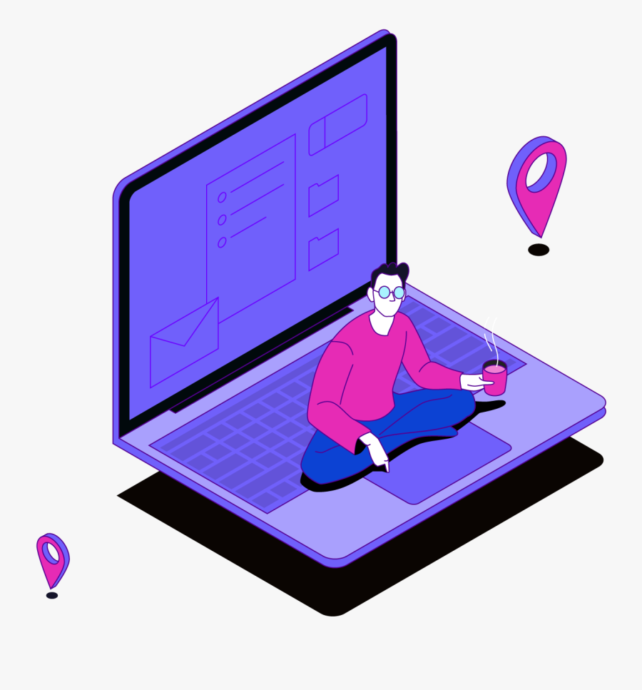 Remote Working Separator - Flat Panel Display, Transparent Clipart