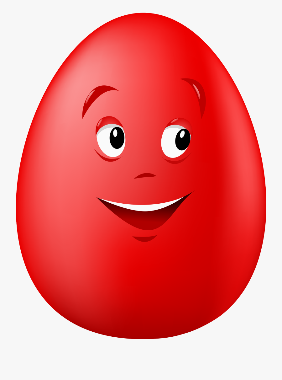 Transparent Easter Red Smiling Egg Png Clipart Picture - Red Easter Eggs With Faces, Transparent Clipart