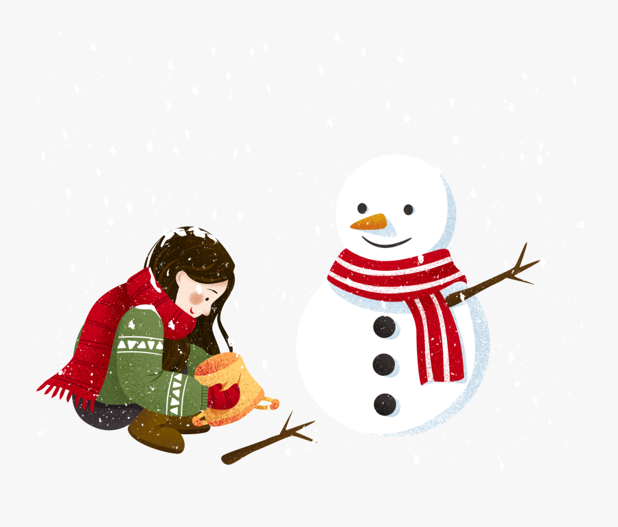 Transparent Snow Sledding Clipart - Snowman, Transparent Clipart
