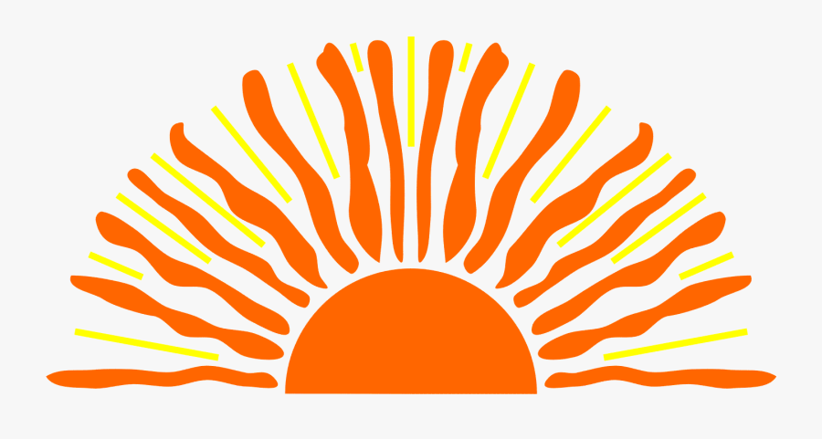 Red Flower Clipart Image - Black And White Sunrise Cliparts, Transparent Clipart