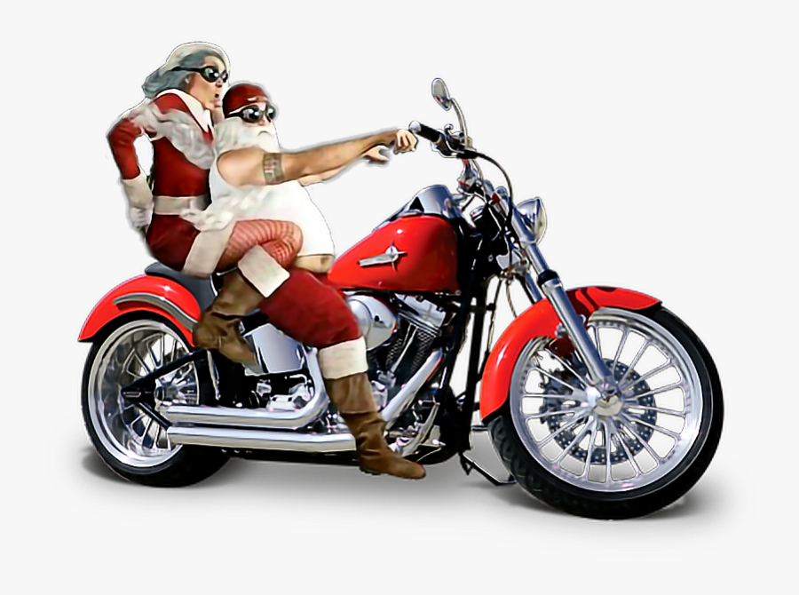 Clip Art Biker Santa - Santa Biker, Transparent Clipart