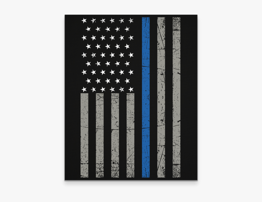Thin Blue Line Flag Canvas Wall Art - Architecture, Transparent Clipart