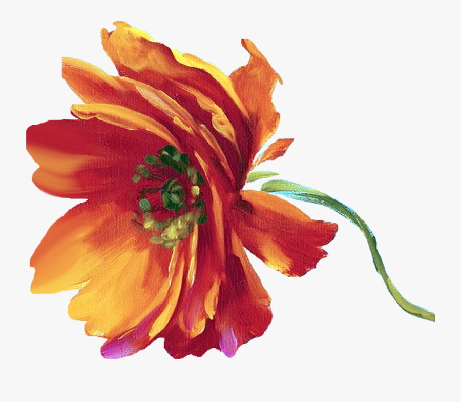 Vector Freeuse Azalea Drawing Classic Flower - Png Painting Orange Flowers, Transparent Clipart