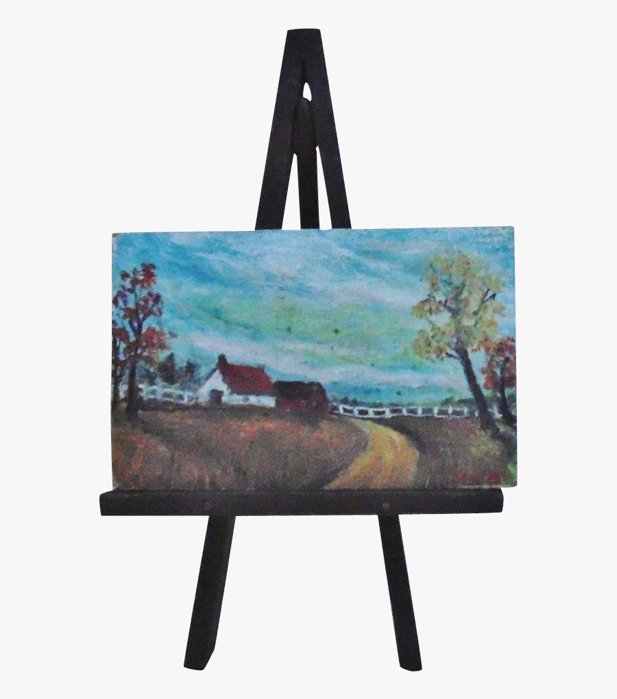 Art Canvas Stand Fresh Vintage Doll House Miniature - Painting On A Stand, Transparent Clipart