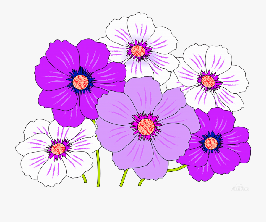 Colorful Flowers 05 Osg One Simple Gallery Canvas - Colorful Flower In Clipart, Transparent Clipart