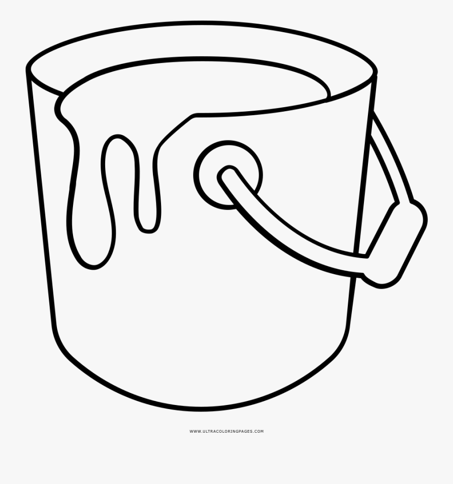 Paint Bucket Coloring Page, Transparent Clipart