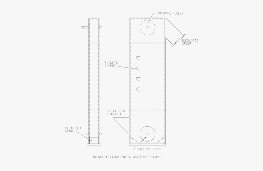 Experiences With Belt Bucket Elevators - Bucket Elevator Simple Diagram, Transparent Clipart