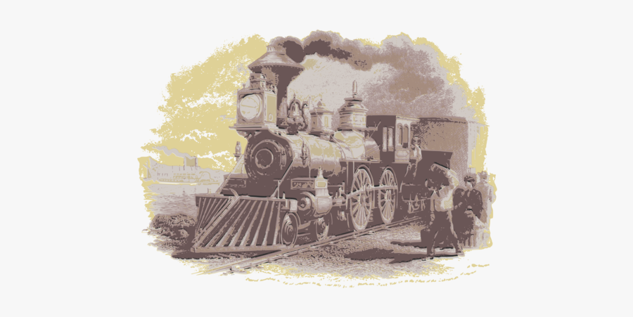 Stock Photography,rail Transport,train - Victorian Era Steam Engine, Transparent Clipart