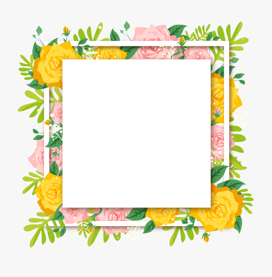 Beautiful Summer Flower Decoration Euclidean Vector - Picture Frame, Transparent Clipart