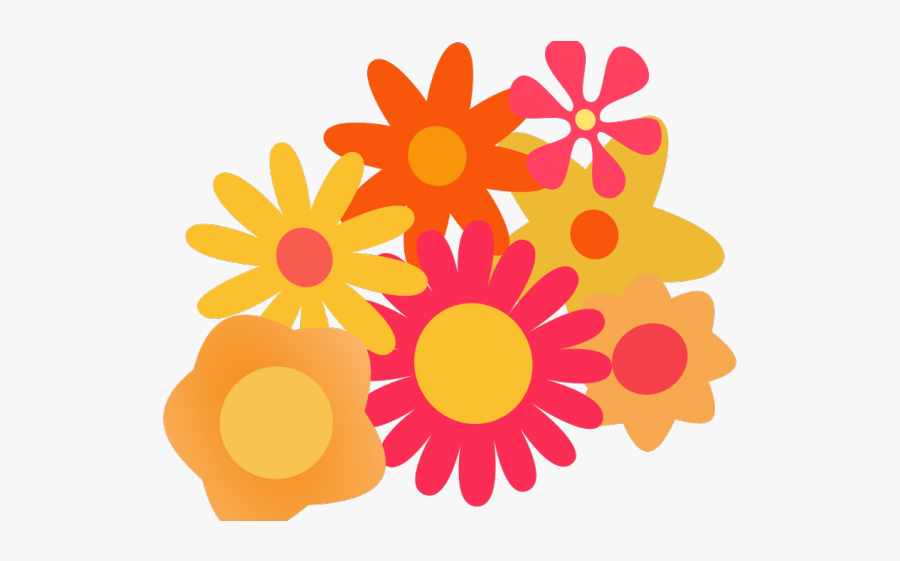 Orange Flower Clipart Summer Flower - Flowers Cartoon Images Png, Transparent Clipart
