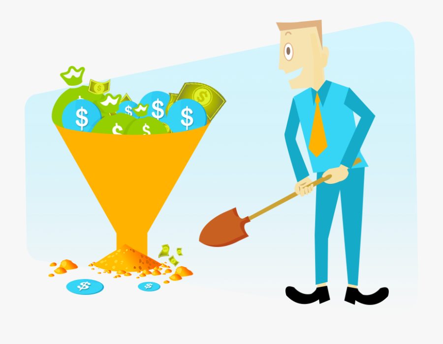 Cash In Sales Funnel, Transparent Clipart