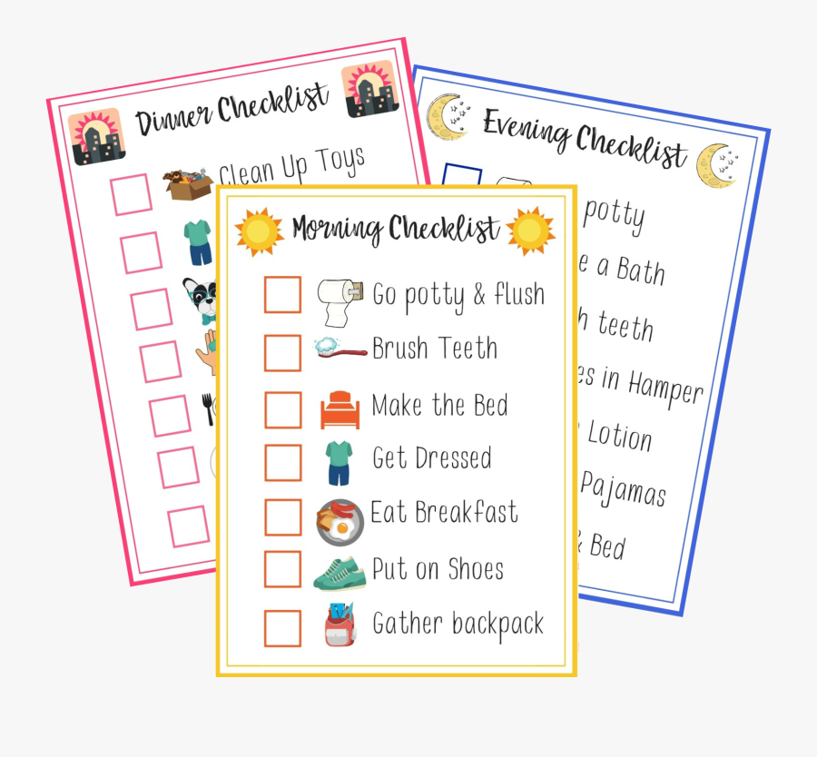 Kids Evening Clean Up Checklist, Transparent Clipart