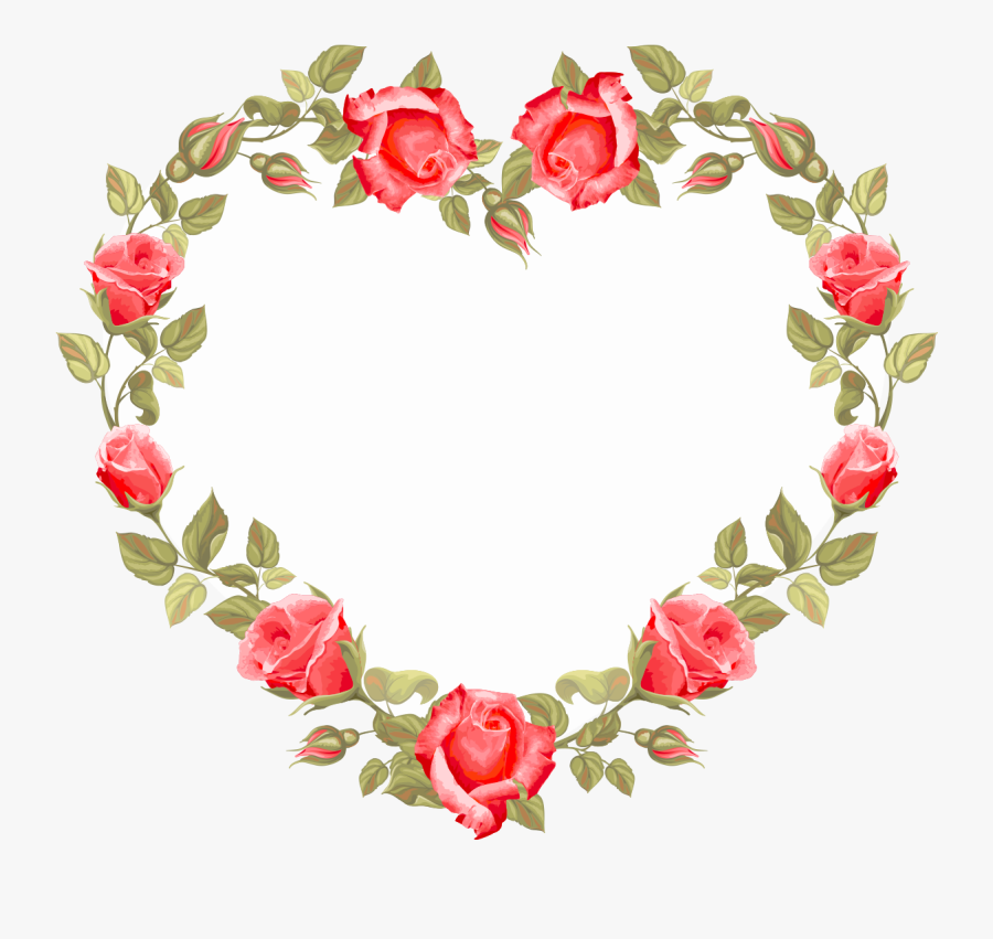 Clipart Love Wreath - Flowers Heart Png, Transparent Clipart
