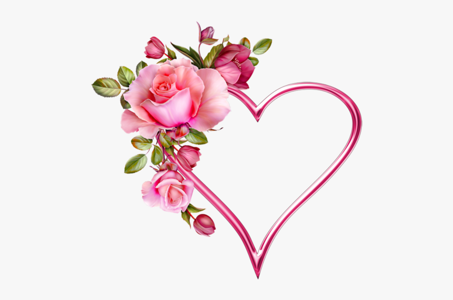 Hearts Png Coeur Rose - Flower With Heart Png, Transparent Clipart