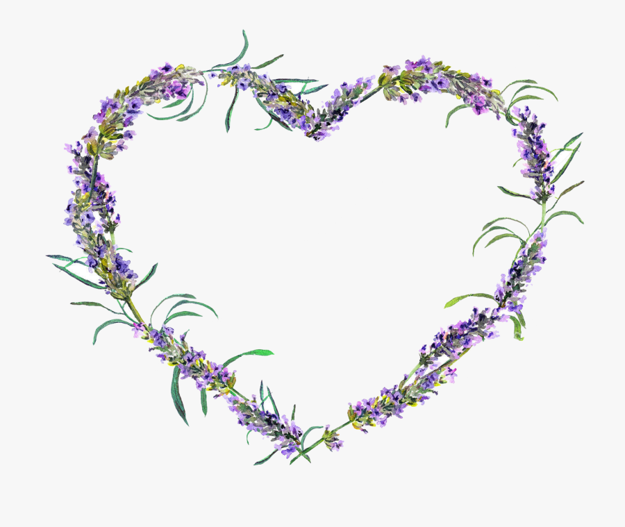 Transparent Lavender Wreath Clipart - Lavender Flower In Heart Shape, Transparent Clipart
