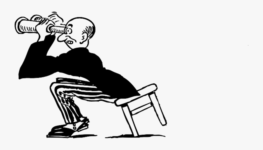 Man Using Binoculars Cartoon, Transparent Clipart