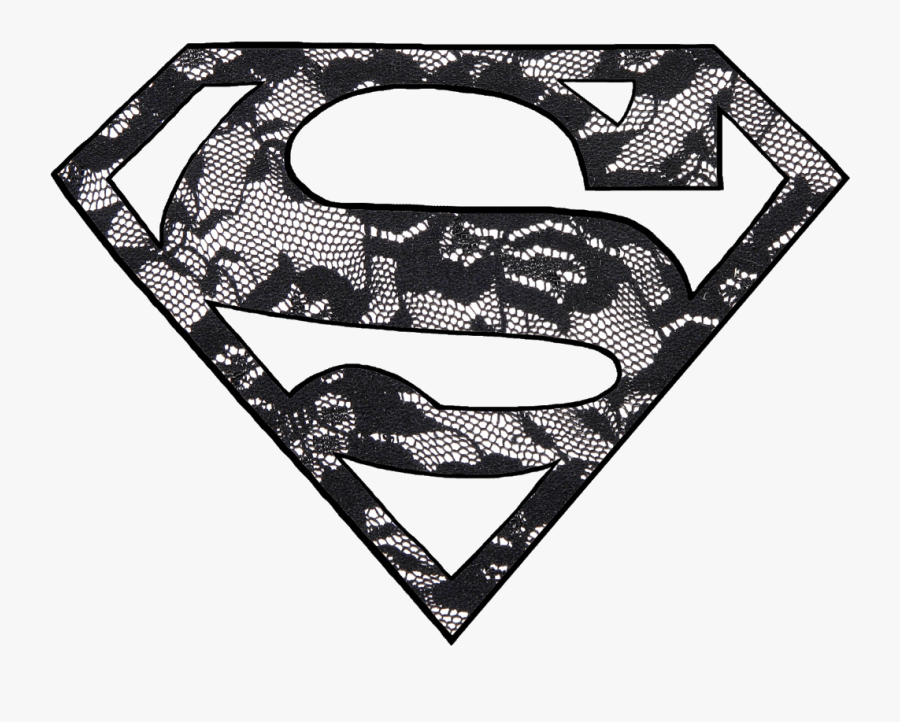 #superman #superwoman #logo #black #lace #freetoedit, Transparent Clipart