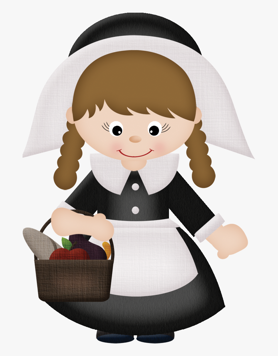 Pilgrim Girl Clipart, Transparent Clipart