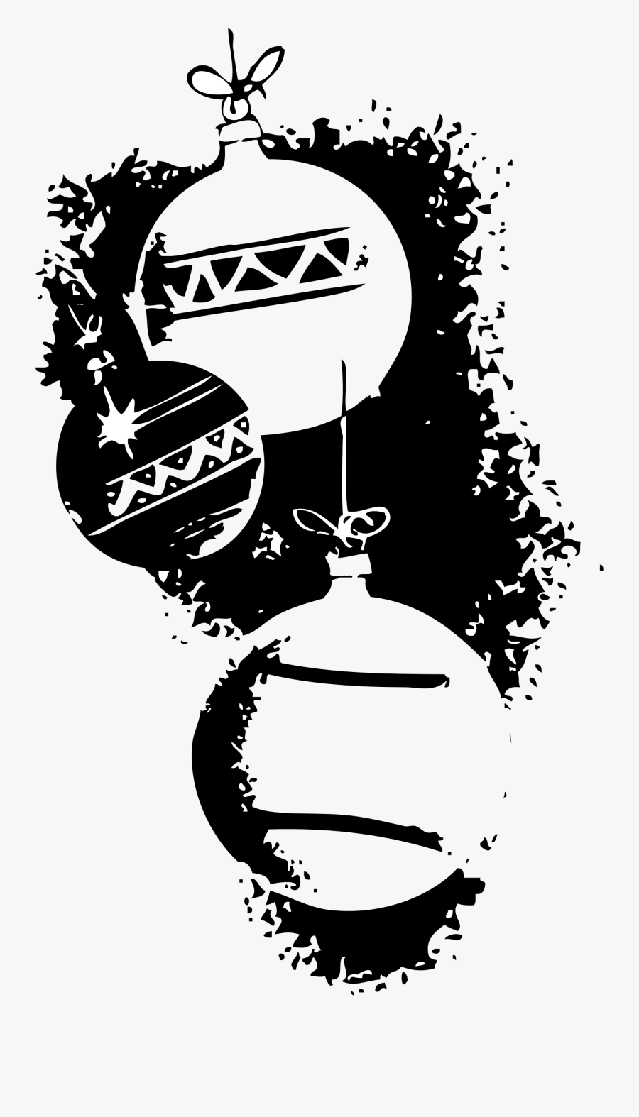 Christmas Vector Black White, Transparent Clipart