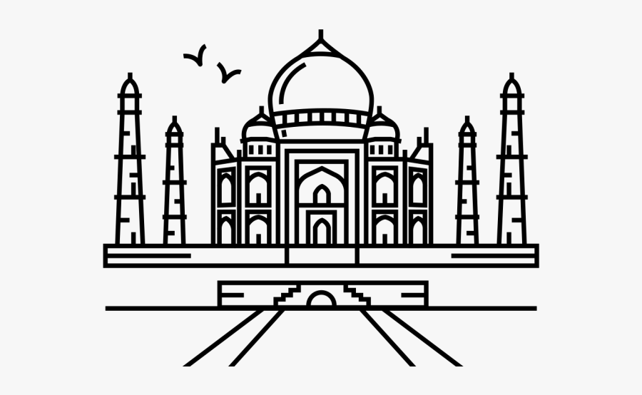 Taj Mahal Clipart Seven - Drawing Of 7 Wonders Of The World, Transparent Clipart