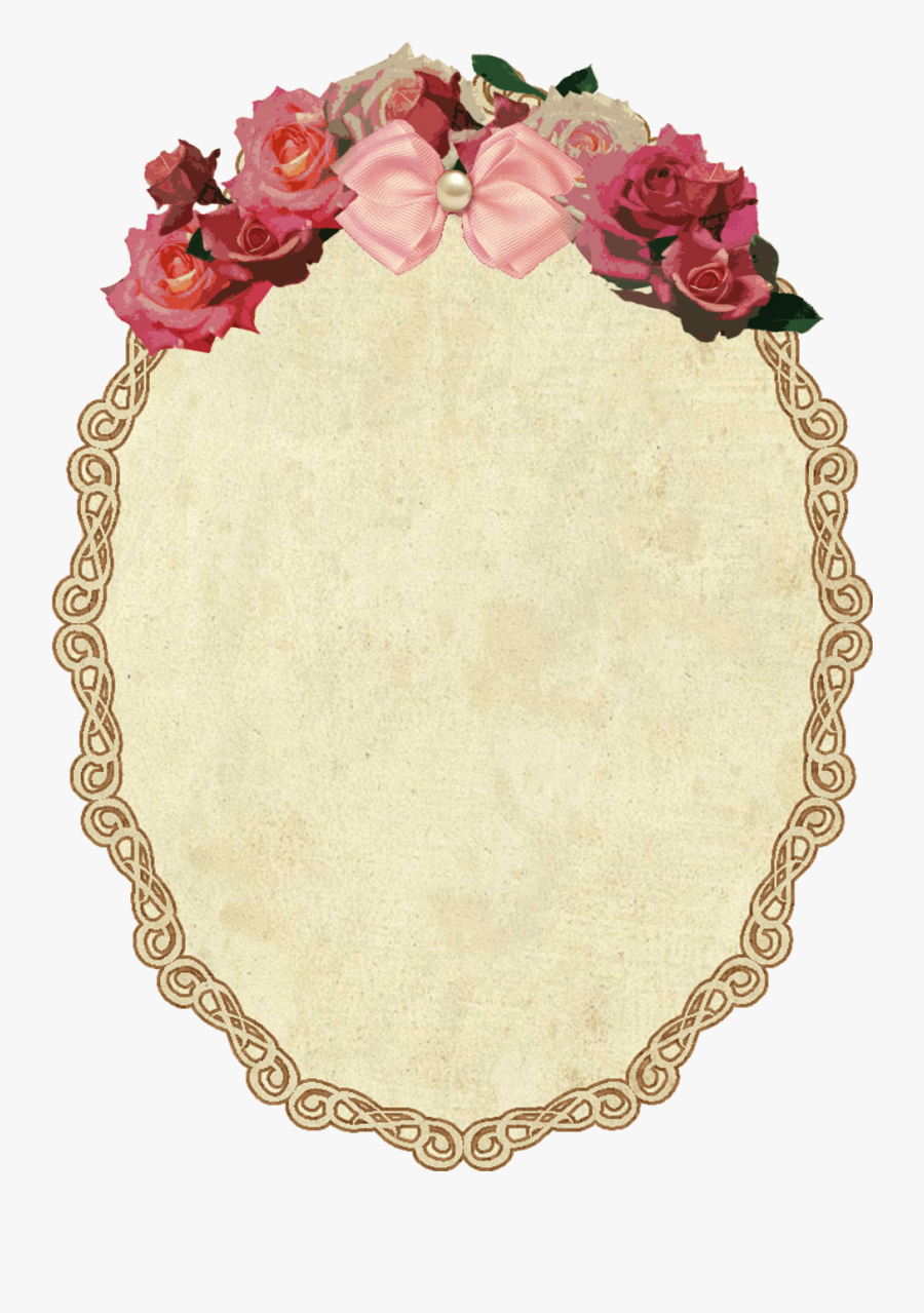 Vintage Oval Frame With Flowers - Vintage Oval Frames Png, Transparent Clipart