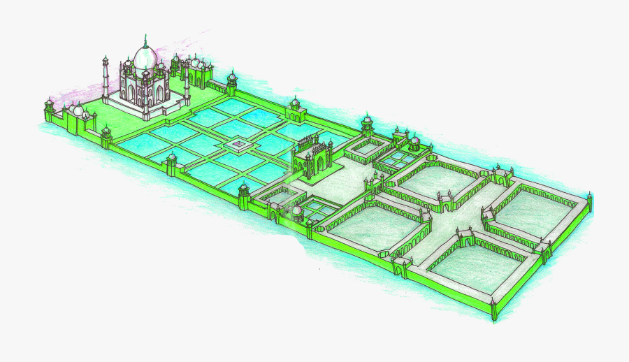 Transparent Taj Mahal Clipart - Plan Of Taj Mahal, Transparent Clipart