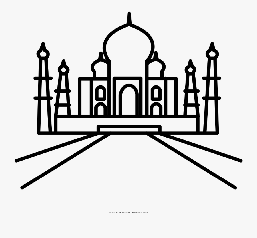 Taj Mahal Coloring Page, Transparent Clipart