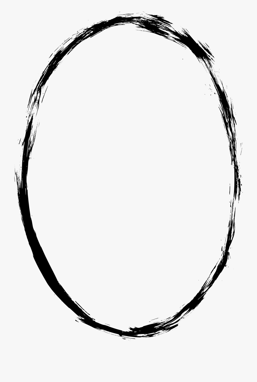 6 Grunge Oval Frame - Circle, Transparent Clipart