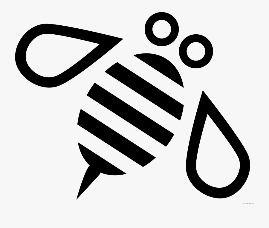 Transparent Bees Clipart Black And White - Bee Vector Png, Transparent Clipart