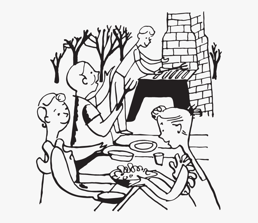 Black Family Picnic Clipart - Cartoon, Transparent Clipart