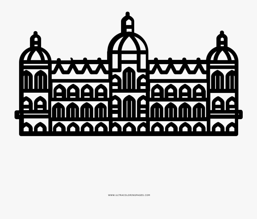 Taj Mahal Palace Hotel Coloring Page - Illustration, Transparent Clipart