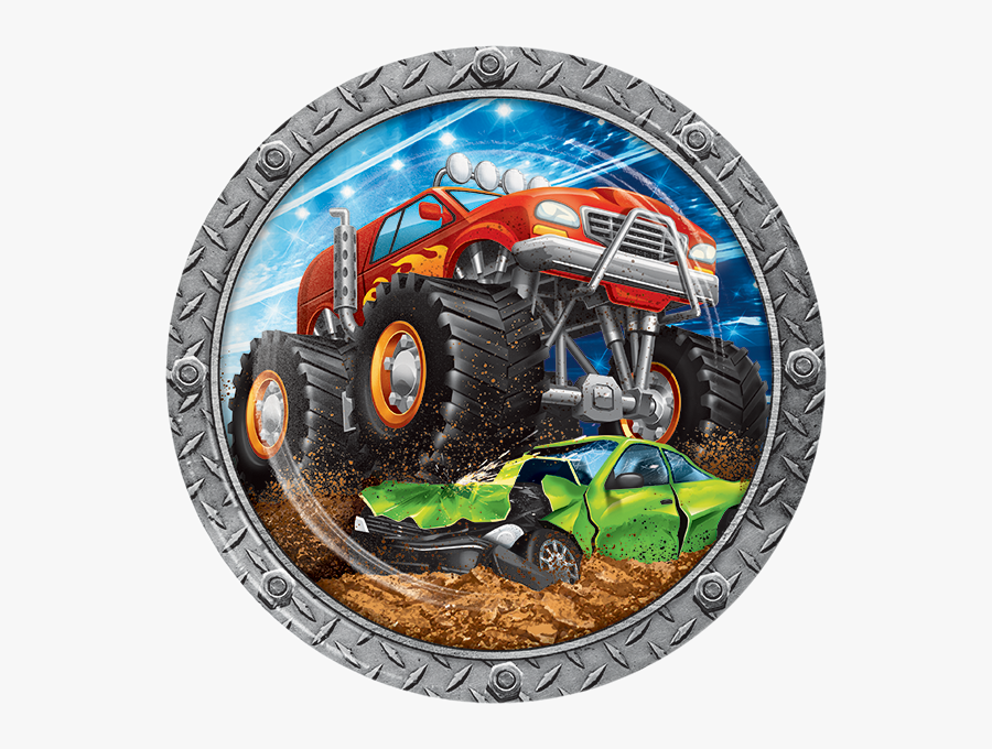 Monster Trucks Birthday Theme, Transparent Clipart