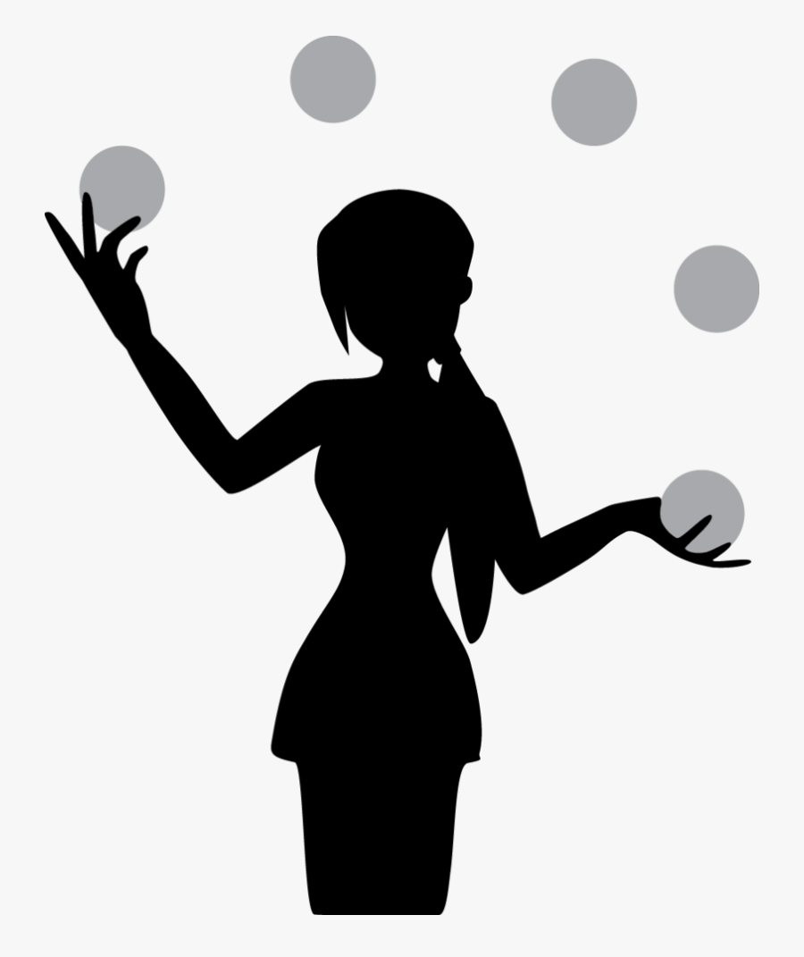Juggling Silhouette Circus Clown - Clipart Silhouette Juggler, Transparent Clipart