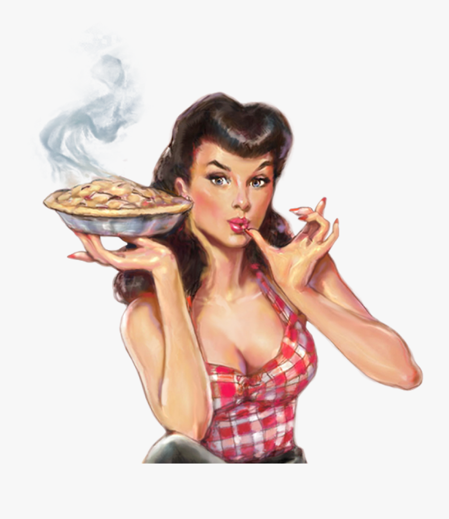 Pin Up Girl Baking, Transparent Clipart