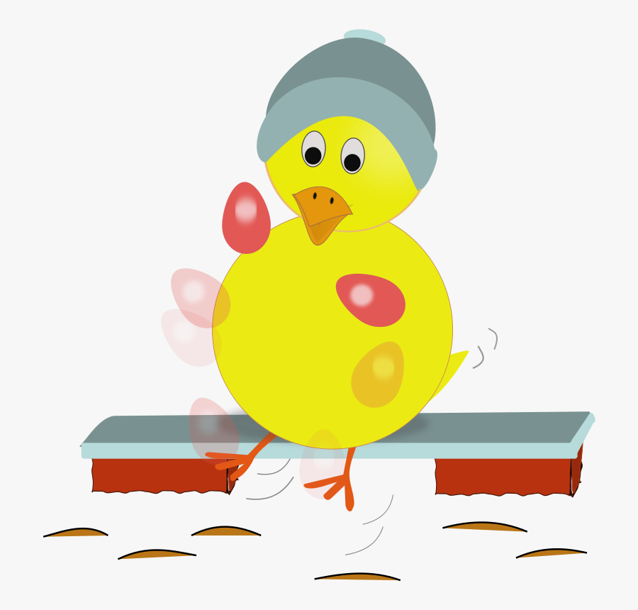 Free Easter Chick Kicking Eggs - Påskekylling Png, Transparent Clipart