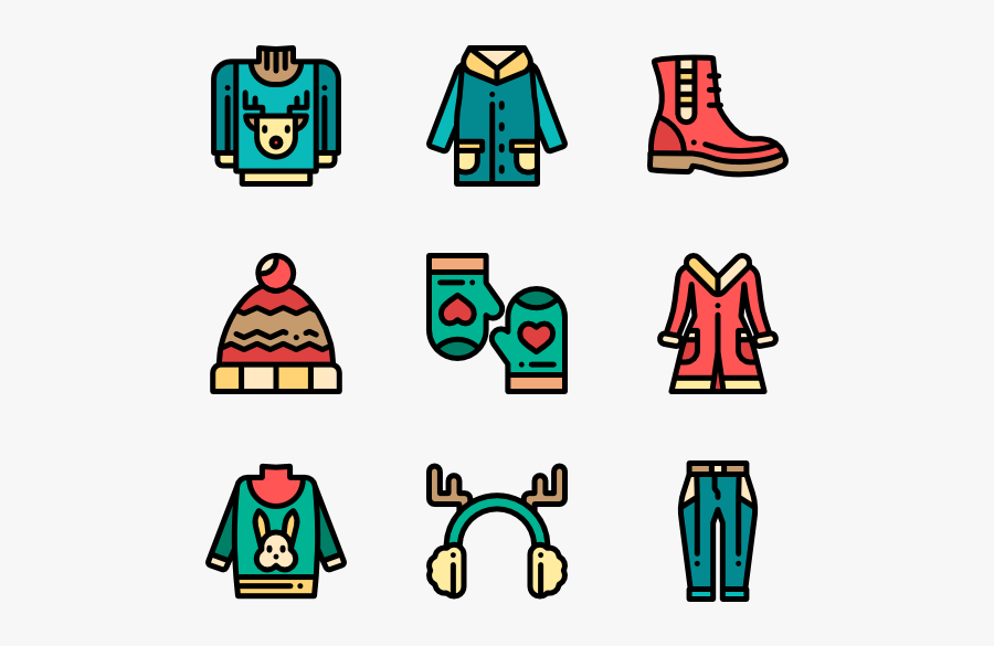 Winter Clothes Icons Free - Winter Clothes Icons Png, Transparent Clipart