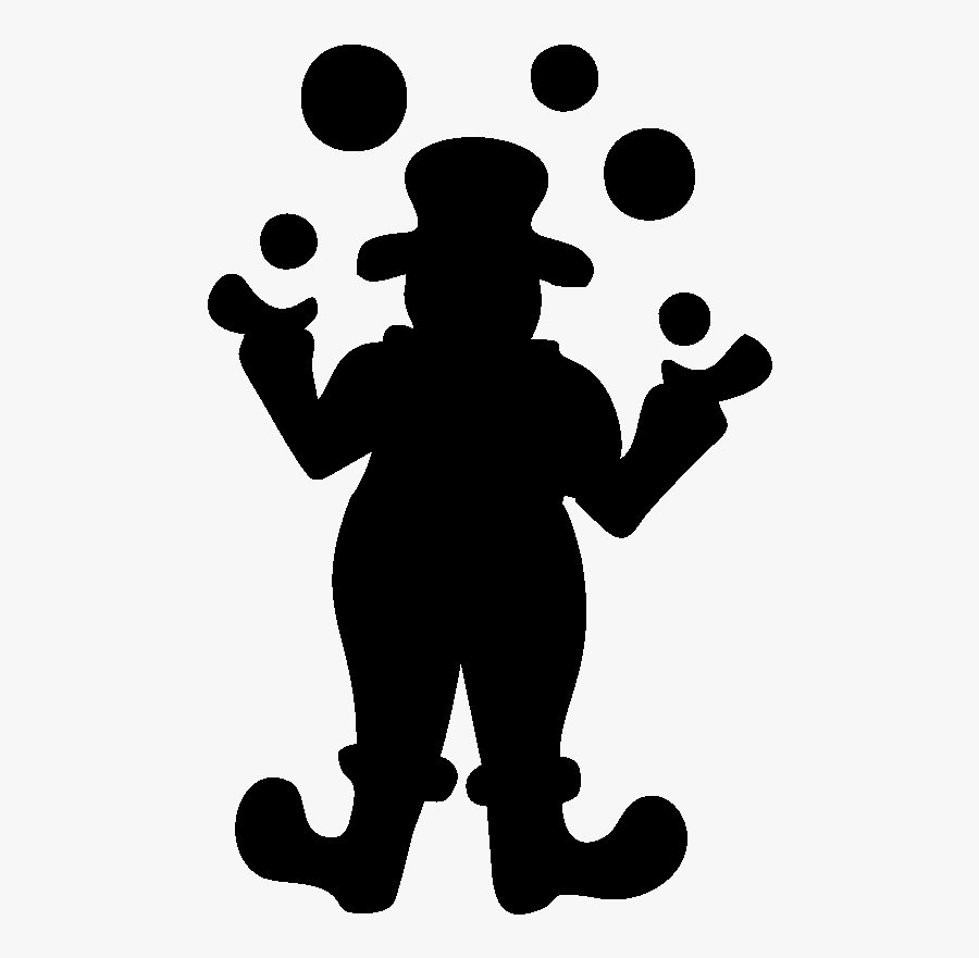 Sticker Clown Silhouette Stickers Clown Et Cirque - Clown Silhouette, Transparent Clipart